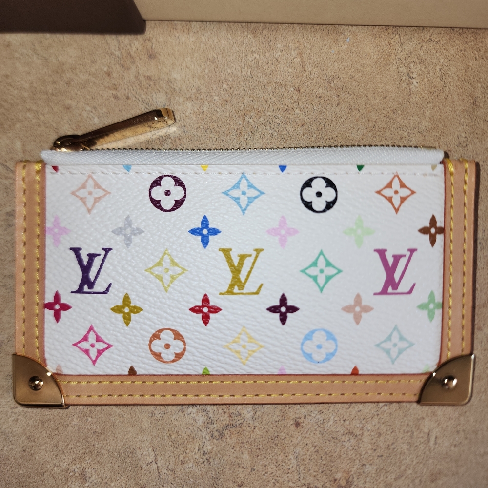 Louis Vuitton Murakami Multicolor White Monogram Key Chain Wallet